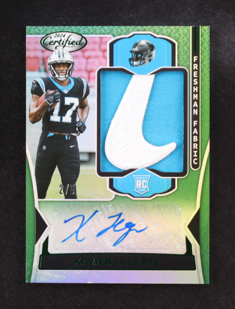 Xavier Legette 2024 Certified Freshman Fabric Mirror Signatures Green #7 RC #2/5