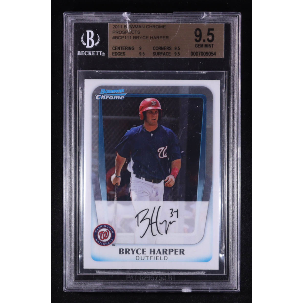 Bryce Harper 2011 Bowman Chrome Prospects #BCP111 RC (BGS 9.5) at PristineAuction.com Bryce Harper 2011 Bowman Chrome Prospects #BCP111 RC (BGS 9.5) at PristineAuction.com