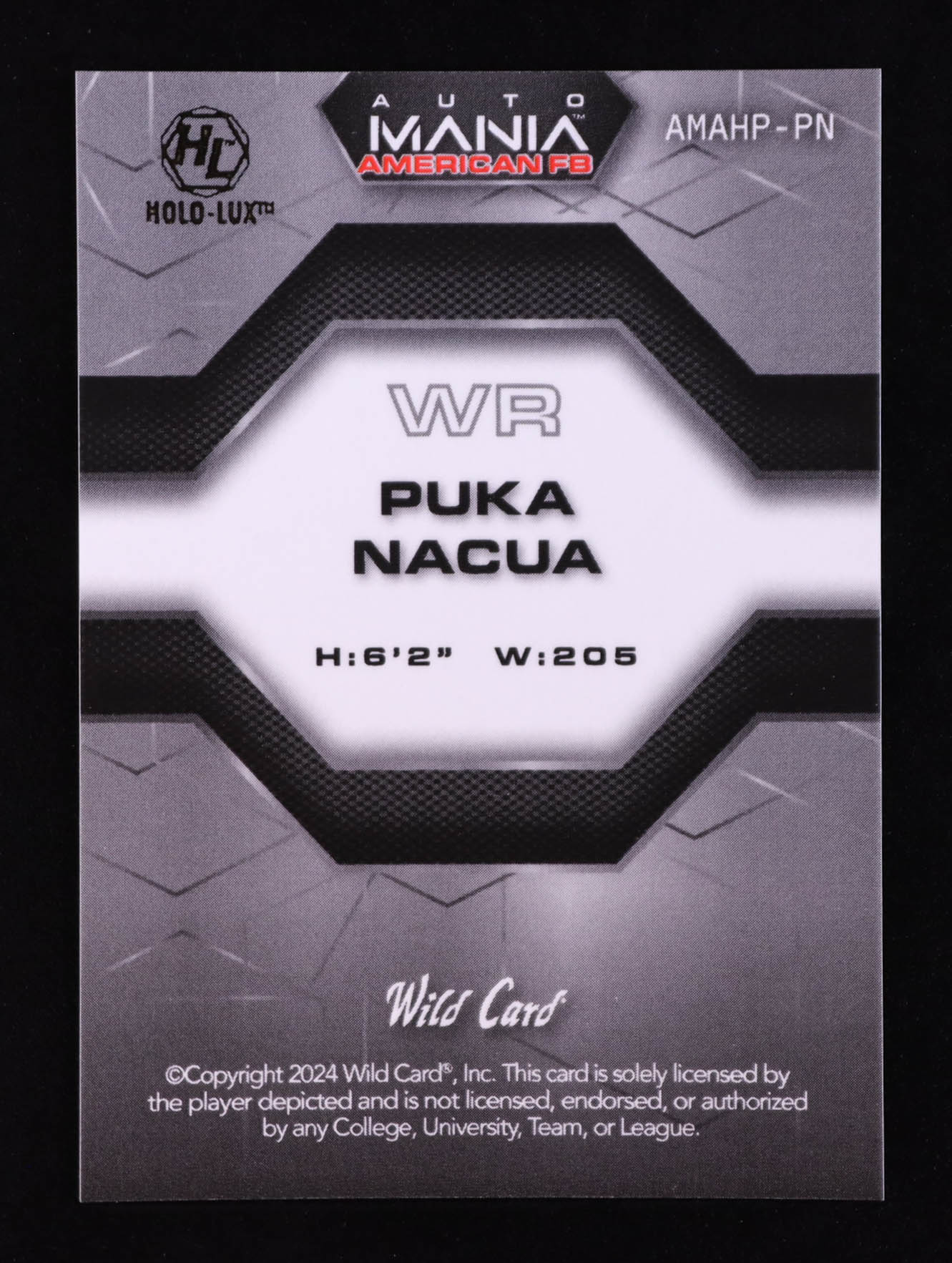 Puka Nacua 2024 Wild Card Auto Mania American Crystal Fireworks Hololux #AMAHPPN #1/1 RC at PristineAuction.com Puka Nacua 2024 Wild Card Auto Mania American Crystal Fireworks Hololux #AMAHPPN #1/1 RC at PristineAuction.com