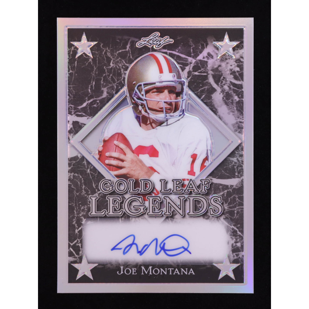 Joe Montana 2024 Leaf Gold Leaf Legends Silver Holo Autographs #GLLJM1 #6/35 at PristineAuction.com