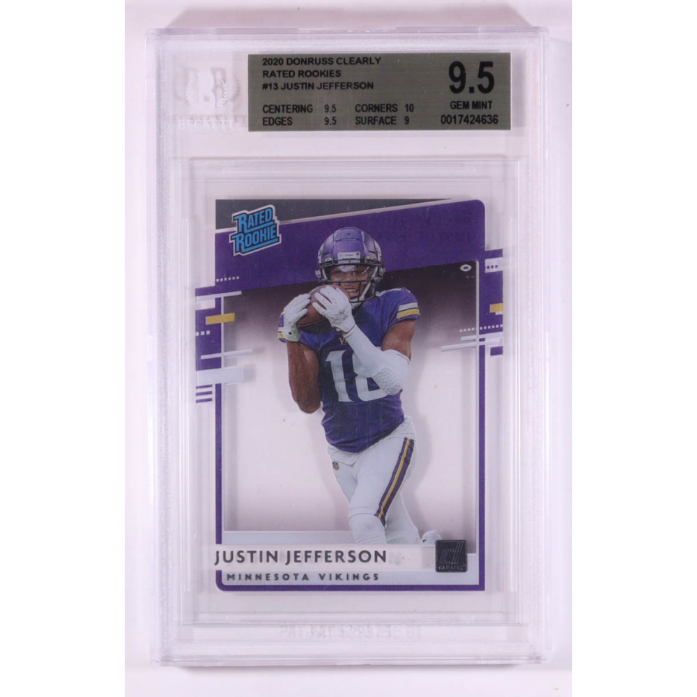 Justin Jefferson 2020 Donruss Clearly Rated Rookies #13 RC (BGS 9.5) at PristineAuction.com Justin Jefferson 2020 Donruss Clearly Rated Rookies #13 RC (BGS 9.5) at PristineAuction.com