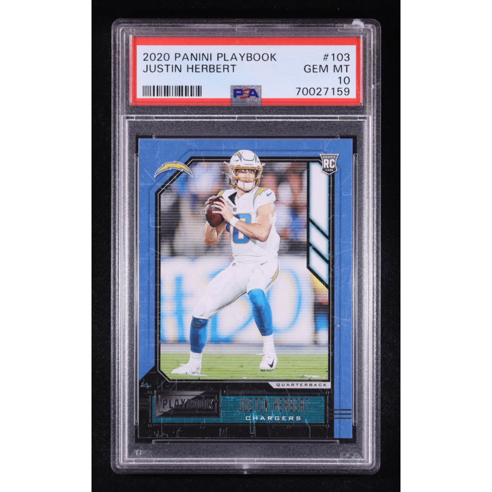 Justin Herbert 2020 Panini Playbook #103 RC (PSA 10) at PristineAuction.com Justin Herbert 2020 Panini Playbook #103 RC (PSA 10) at PristineAuction.com