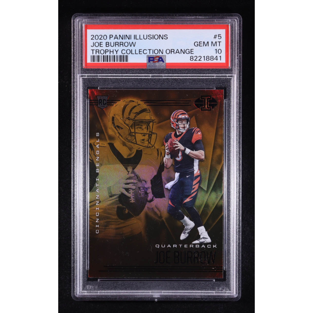 Joe Burrow 2020 Panini Illusions Trophy Collection Orange #5 RC (PSA 10) at PristineAuction.com Joe Burrow 2020 Panini Illusions Trophy Collection Orange #5 RC (PSA 10) at PristineAuction.com