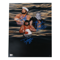 Fred Ottman Signed WWE 16x20 Photo as Tugboat, The Shockmaster & Typhoon with Brand Inscriptions (Beckett) at PristineAuction.com