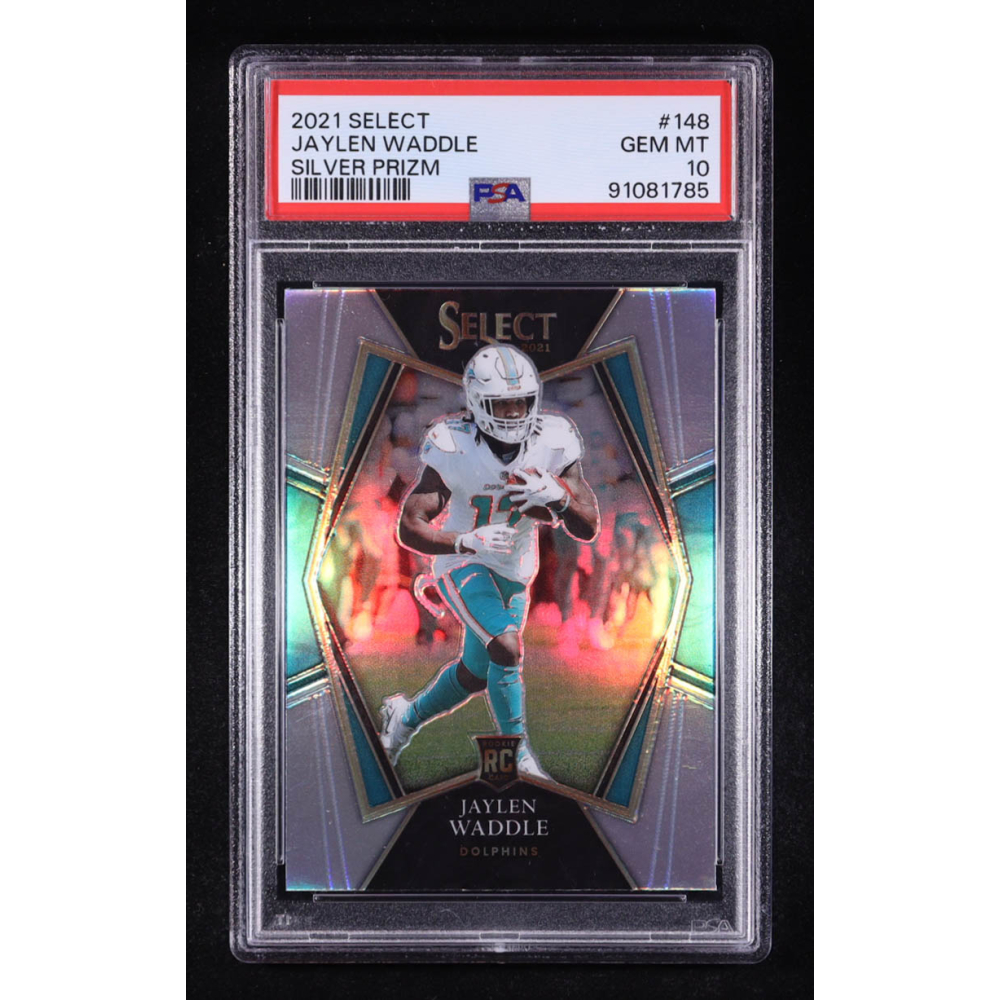 Jaylen Waddle 2021 Select Prizm Silver #148 RC (PSA 10) at PristineAuction.com Jaylen Waddle 2021 Select Prizm Silver #148 RC (PSA 10) at PristineAuction.com