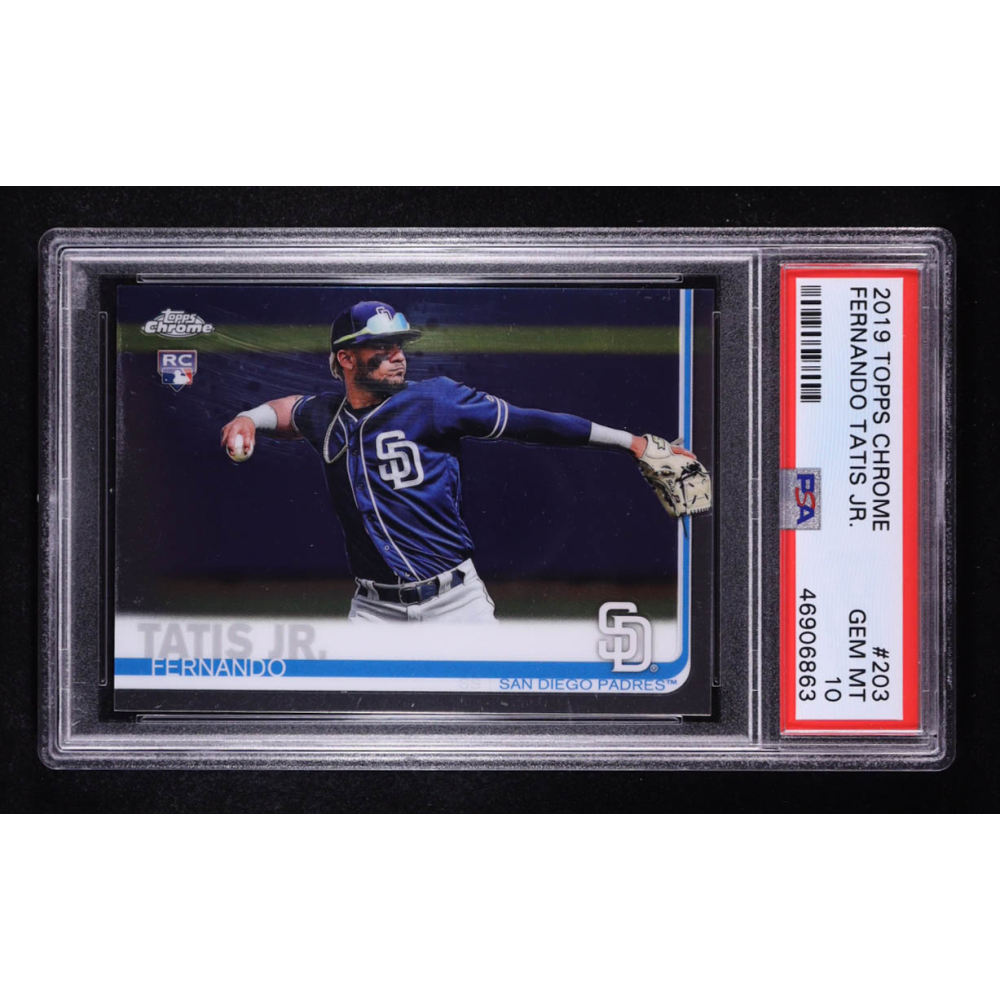 Fernando Tatis Jr. 2019 Topps Chrome #203 RC (PSA 10) at PristineAuction.com Fernando Tatis Jr. 2019 Topps Chrome #203 RC (PSA 10) at PristineAuction.com