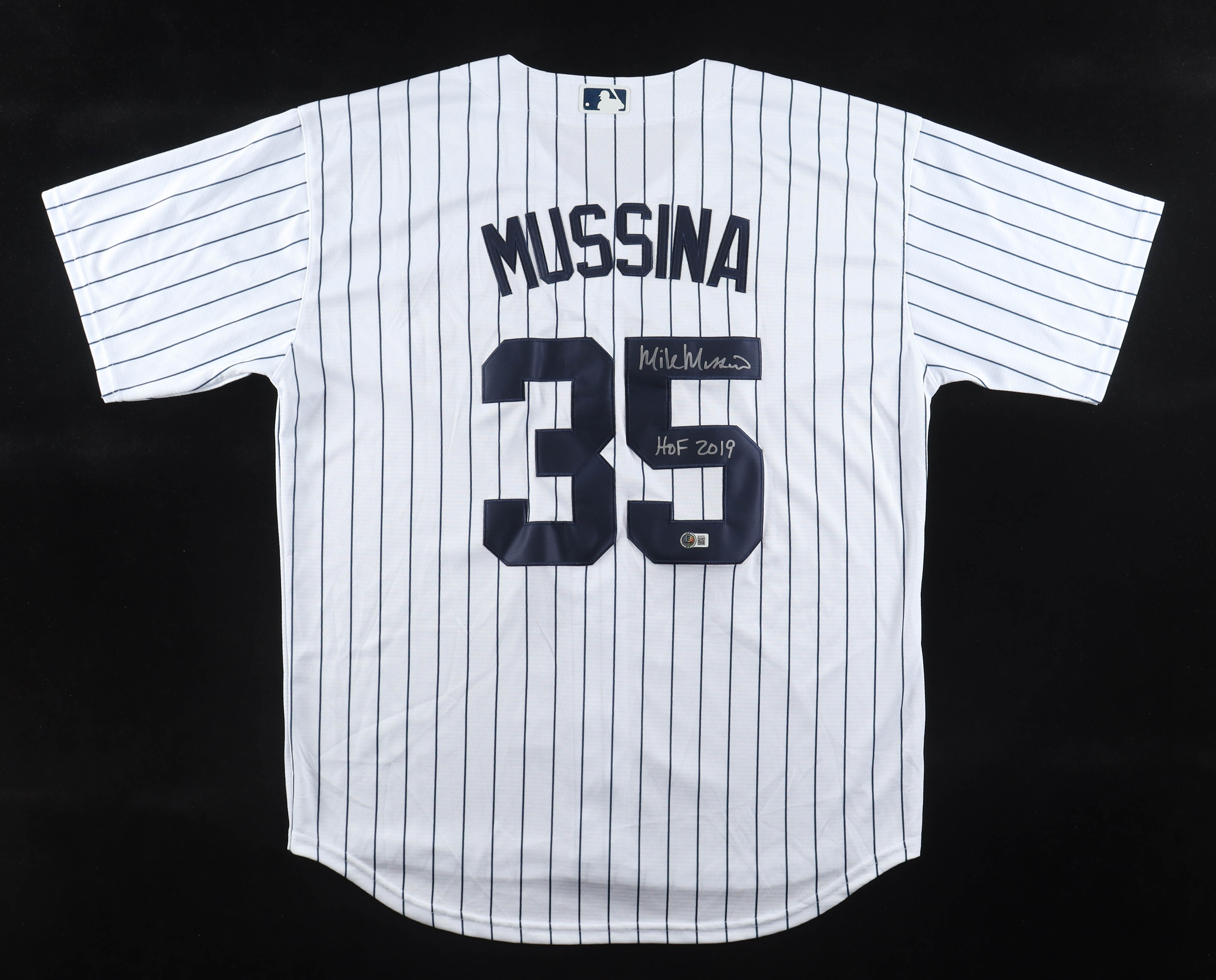 Mike Mussina Signed Yankees Nike Authentic Jersey Inscribed "HOF 2019" (Beckett) at PristineAuction.com Mike Mussina Signed Yankees Nike Authentic Jersey Inscribed "HOF 2019" (Beckett) at PristineAuction.com