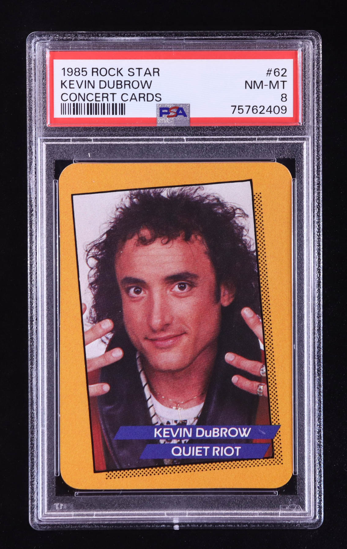 Kevin DuBrow 1985 Amurol Rock Star Concert #62 (PSA 8) at PristineAuction.com Kevin DuBrow 1985 Amurol Rock Star Concert #62 (PSA 8) at PristineAuction.com