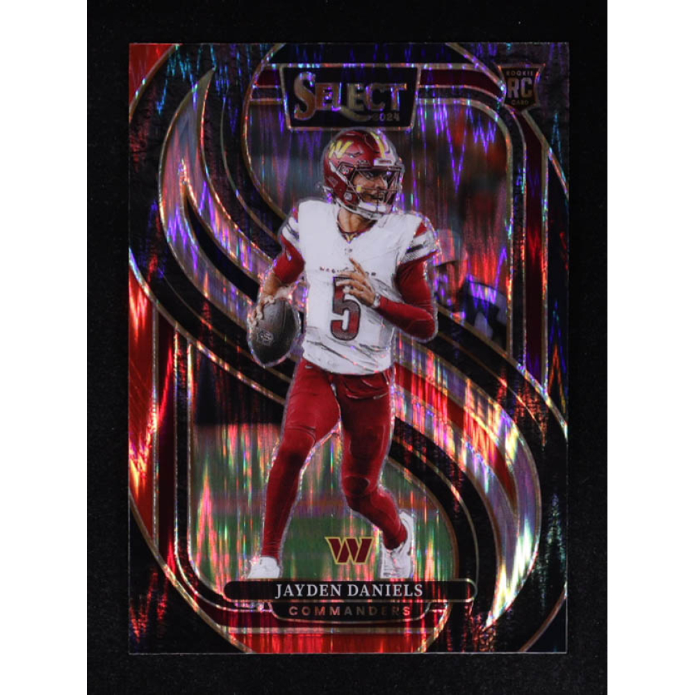 Jayden Daniels 2024 Select Prizm Black and Red Shock #112 RC at PristineAuction.com