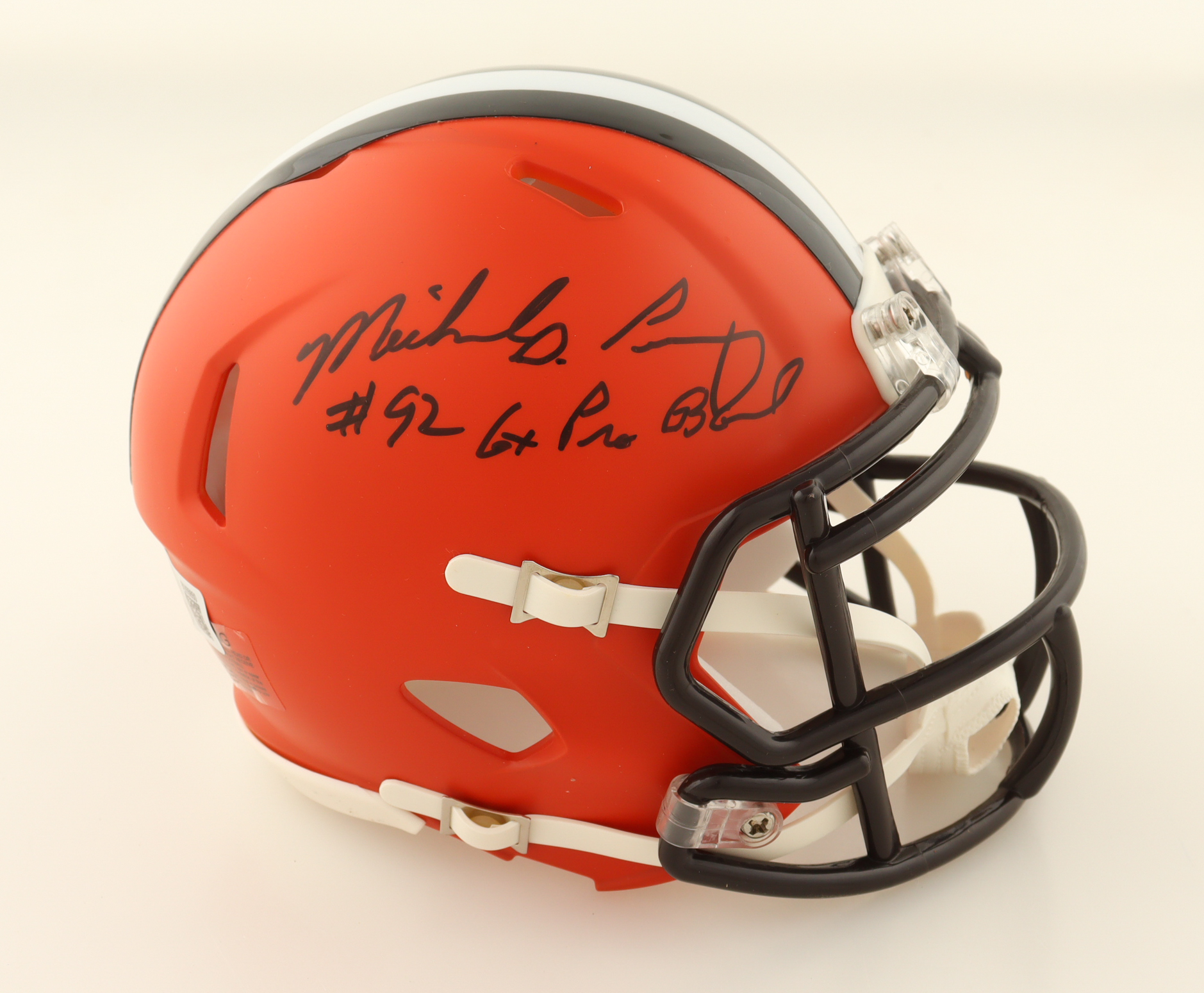 Michael Dean Perry Signed Browns Speed Mini Helmet Inscribed "6x Pro Bowl" (Beckett) at PristineAuction.com Michael Dean Perry Signed Browns Speed Mini Helmet Inscribed "6x Pro Bowl" (Beckett) at PristineAuction.com