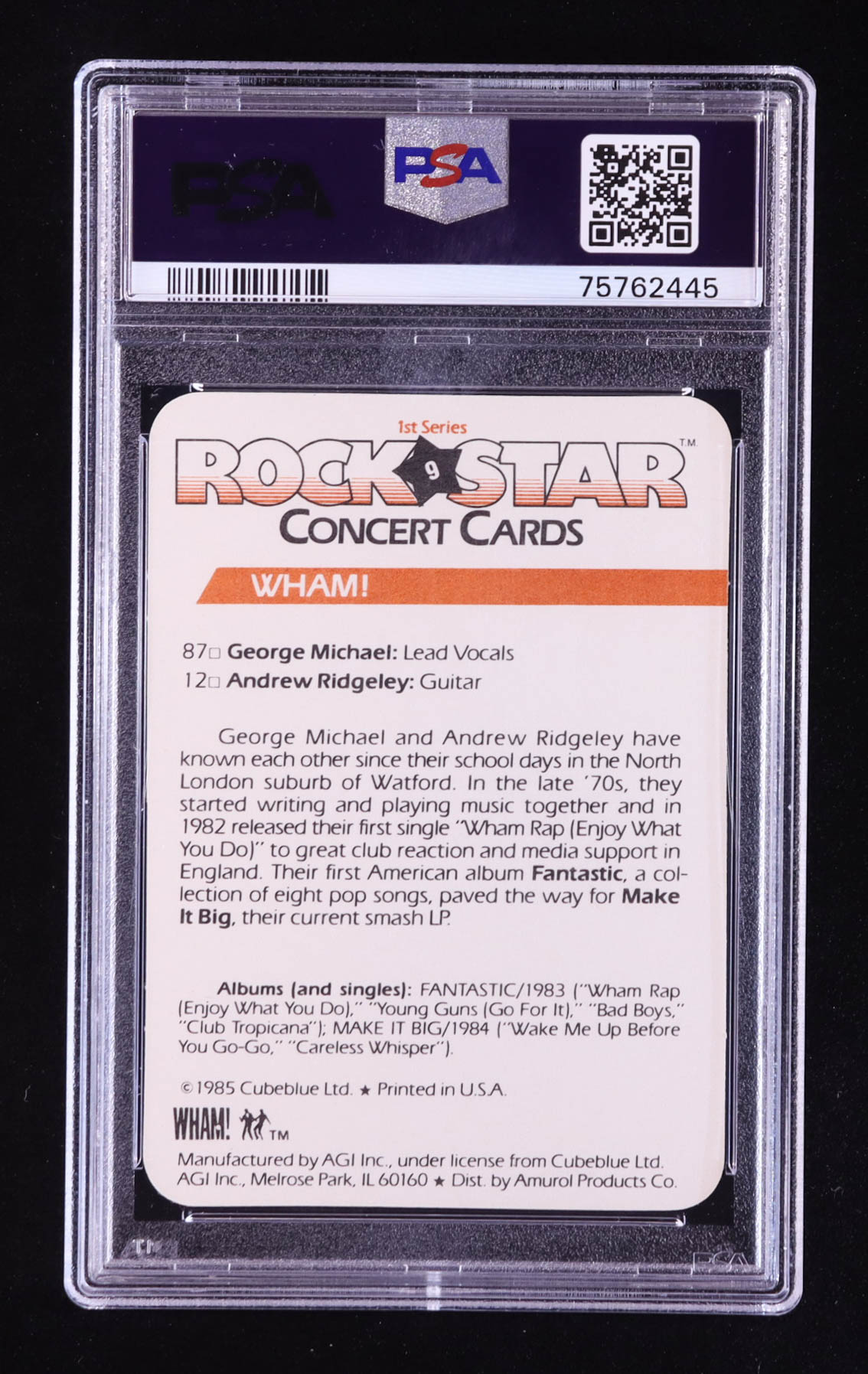 Wham 1985 Amurol Rock Star Concert #9 (PSA 8) at PristineAuction.com Wham 1985 Amurol Rock Star Concert #9 (PSA 8) at PristineAuction.com
