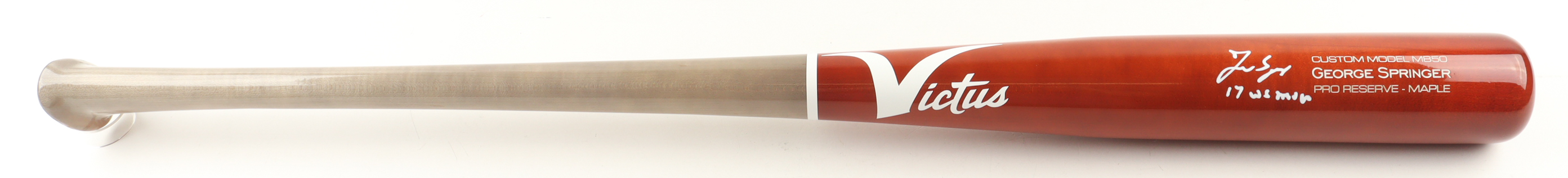 George Springer Signed Victus Player Model Baseball Bat Inscribed "17 WS MVP" (MLB) at PristineAuction.com George Springer Signed Victus Player Model Baseball Bat Inscribed "17 WS MVP" (MLB) at PristineAuction.com