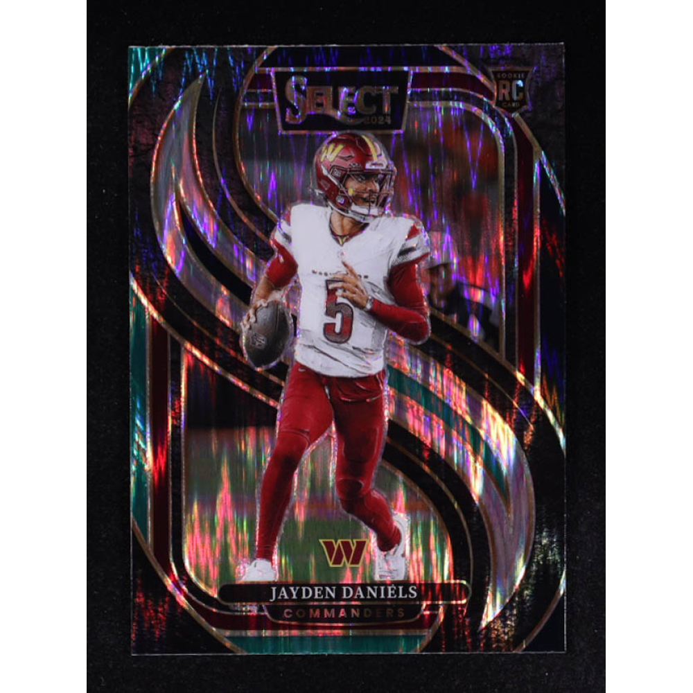 Jayden Daniels 2024 Select Prizm Black and Green Shock #112 RC at PristineAuction.com