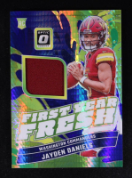 Jayden Daniels 2024 Donruss Optic First Year Fresh Jerseys Blue Hyper #17 RC at PristineAuction.com