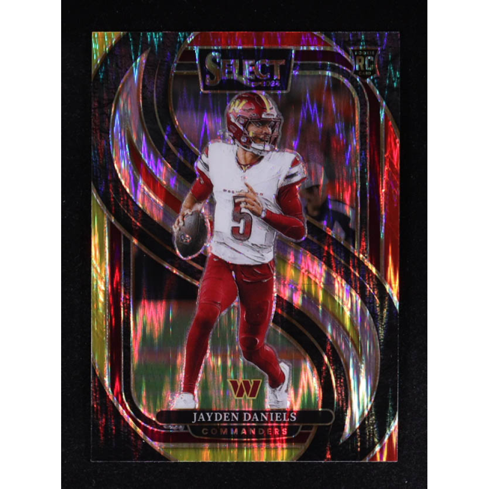 Jayden Daniels 2024 Select Prizm Red and Yellow Shock #112 RC at PristineAuction.com