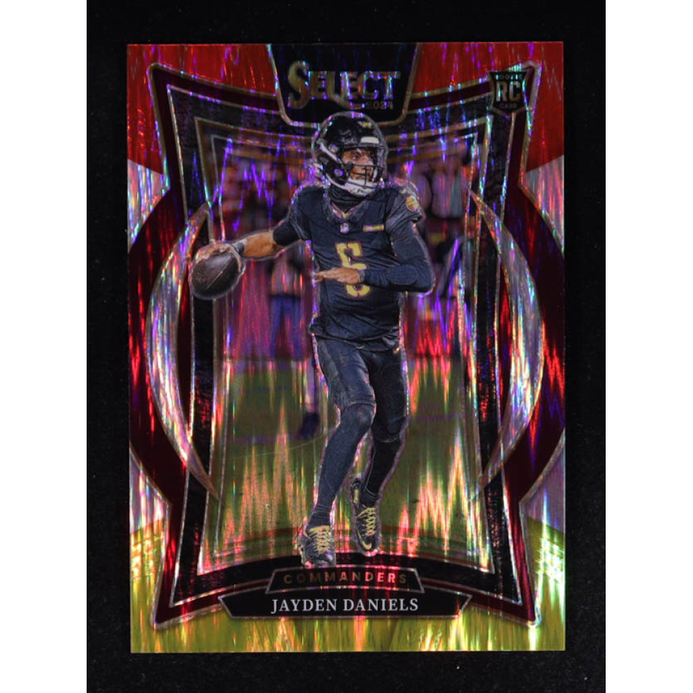 Jayden Daniels 2024 Select Prizm Red and Yellow Shock #26 RC at PristineAuction.com