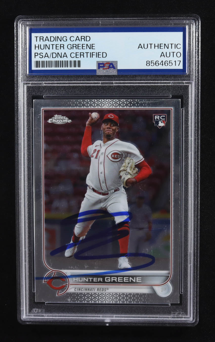 Hunter Greene Signed 2022 Topps Chrome Update #USC191 RC (PSA) at PristineAuction.com Hunter Greene Signed 2022 Topps Chrome Update #USC191 RC (PSA) at PristineAuction.com