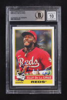 Elly De La Cruz Signed 2025 Topps Heritage #263 (Beckett | Auto Grade BGS 10) at PristineAuction.com