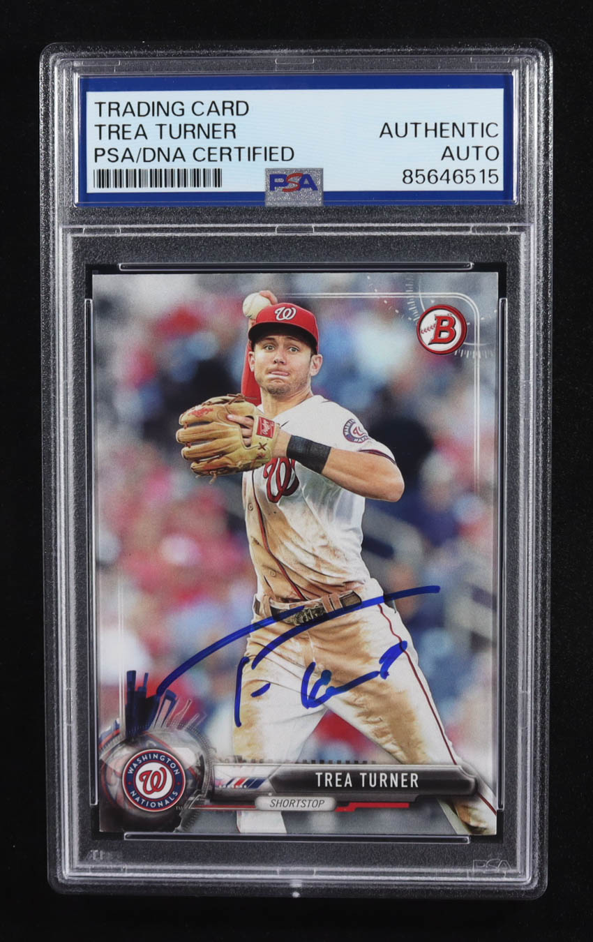 Trea Turner Signed 2017 Bowman #12 (PSA) at PristineAuction.com Trea Turner Signed 2017 Bowman #12 (PSA) at PristineAuction.com