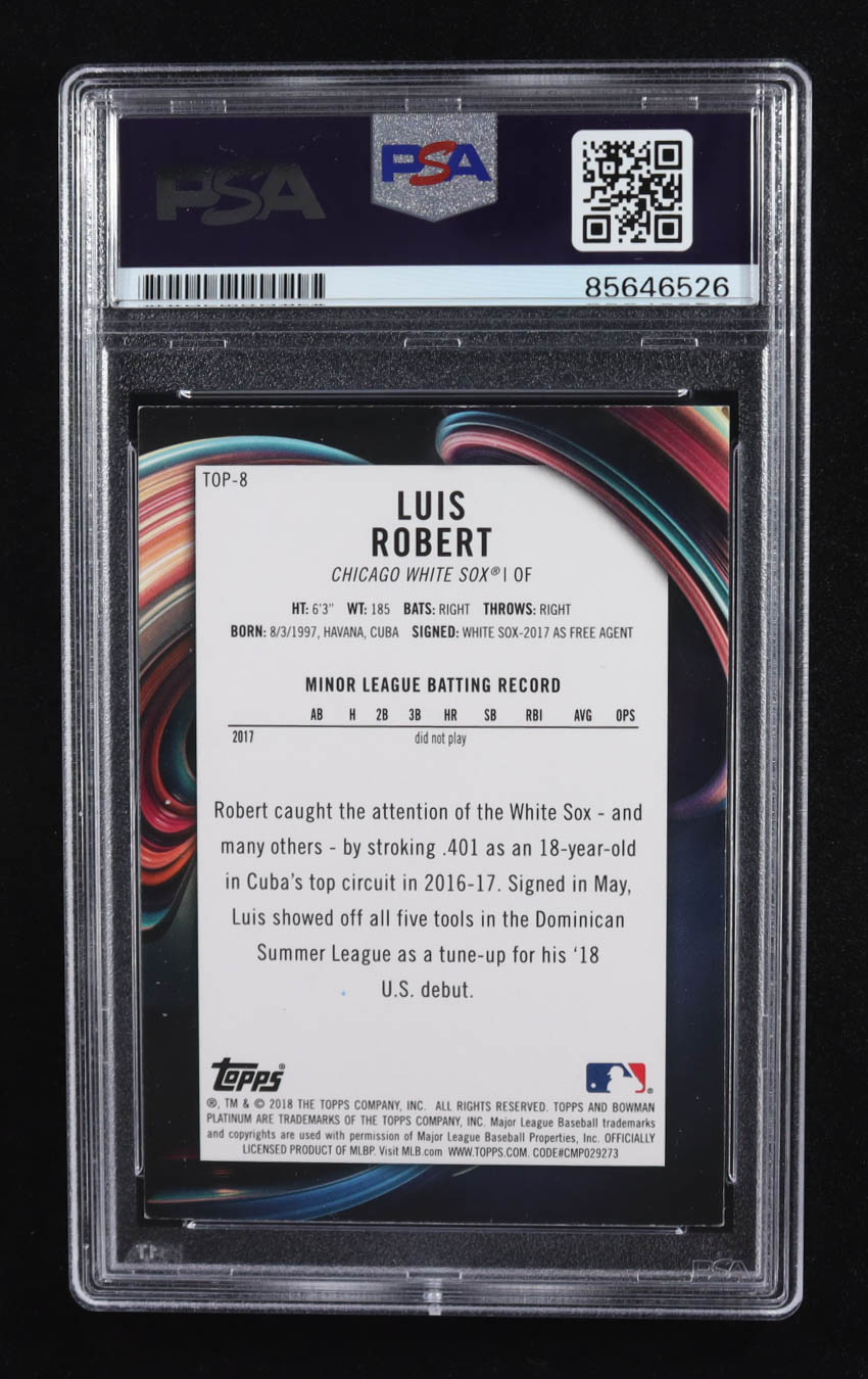 Luis Robert Signed 2018 Bowman Platinum Top Prospects #TOP8 RC (PSA) at PristineAuction.com Luis Robert Signed 2018 Bowman Platinum Top Prospects #TOP8 RC (PSA) at PristineAuction.com