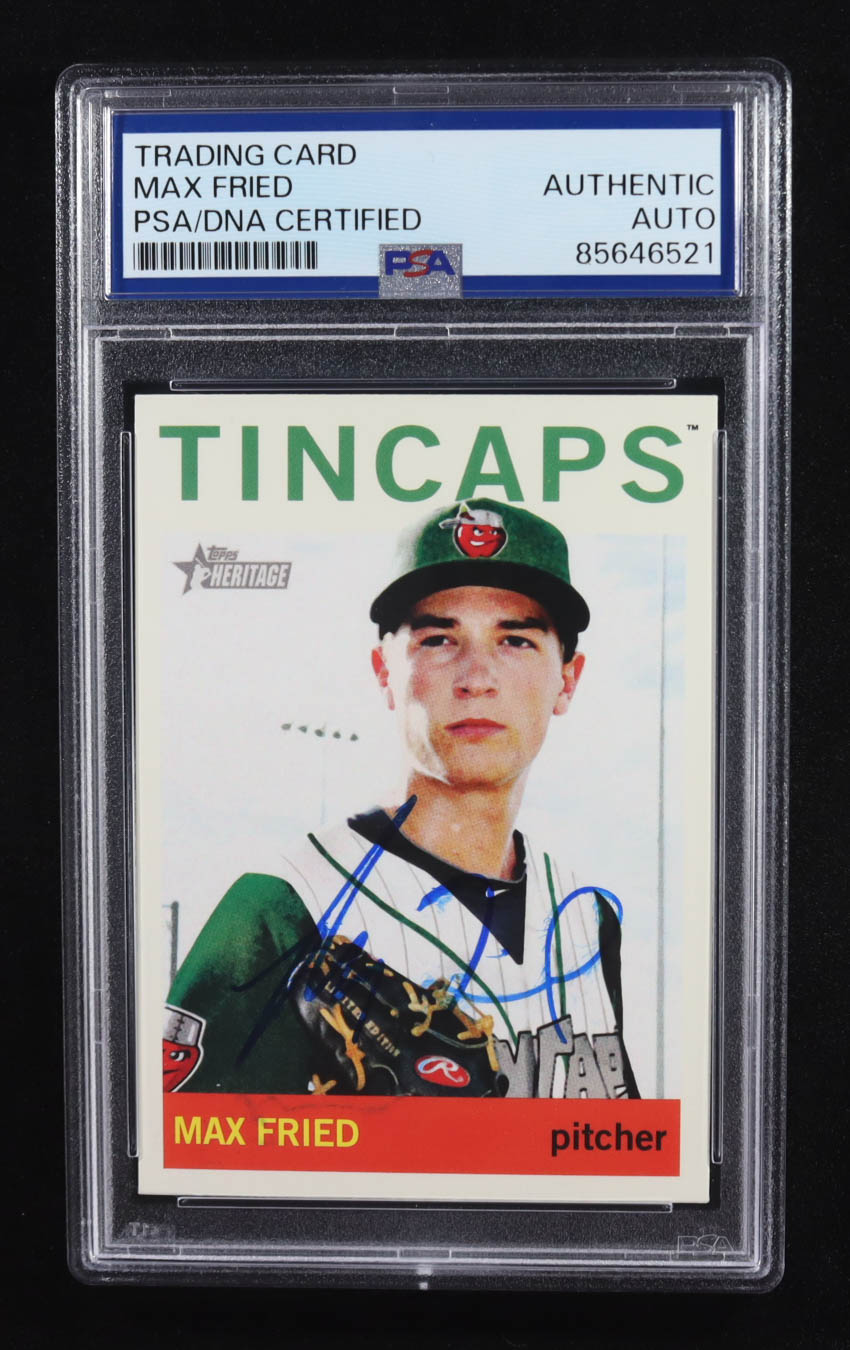 Max Fried Signed 2013 Topps Heritage Minors #195 RC (PSA) at PristineAuction.com Max Fried Signed 2013 Topps Heritage Minors #195 RC (PSA) at PristineAuction.com