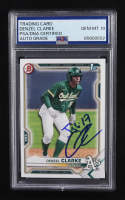 Denzel Clarke Signed 2021 Bowman Draft #BD128 RC (PSA | Autograph Graded 10) at PristineAuction.com