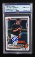 Gunnar Henderson Signed 2021 Bowman Prospects #BP49 RC (PSA | Autograph Graded 10) at PristineAuction.com