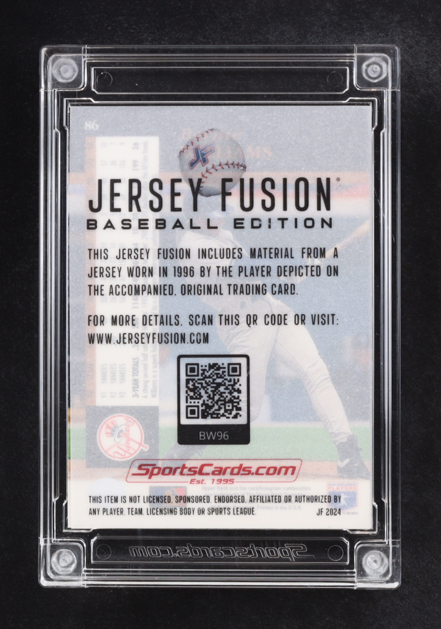 Bernie Williams 2024 Jersey Fusion Upper Deck Game Used Swatch #BW96 at PristineAuction.com Bernie Williams 2024 Jersey Fusion Upper Deck Game Used Swatch #BW96 at PristineAuction.com