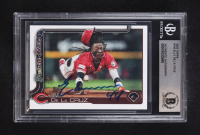 Elly De La Cruz Signed 2025 Topps #150 (Beckett | Auto Grade BGS Authentic) at PristineAuction.com