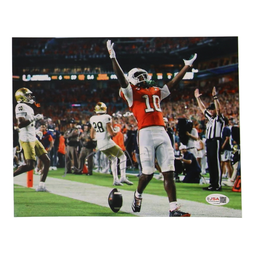 Malachi Toney Signed Maimi Hurricanes 8x10 Photo (JSA) at PristineAuction.com Malachi Toney Signed Maimi Hurricanes 8x10 Photo (JSA) at PristineAuction.com