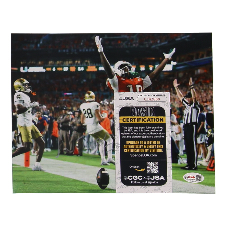 Malachi Toney Signed Maimi Hurricanes 8x10 Photo (JSA) at PristineAuction.com Malachi Toney Signed Maimi Hurricanes 8x10 Photo (JSA) at PristineAuction.com