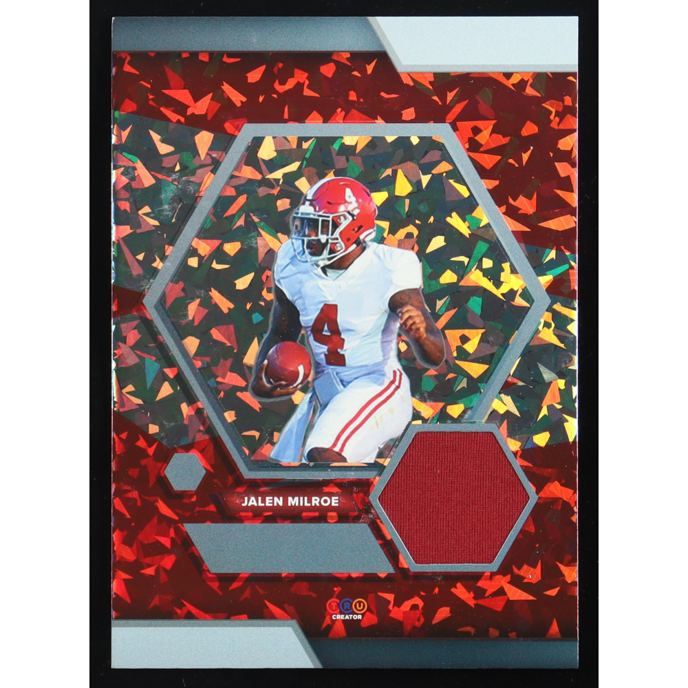 Jalen Milroe 2024 TruSport Jumbo Trucreator Card Cracked Ice #11 JSY RC at PristineAuction.com Jalen Milroe 2024 TruSport Jumbo Trucreator Card Cracked Ice #11 JSY RC at PristineAuction.com