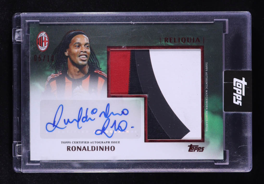 Ronaldinho 2024-25 FC Barcelona 125th Anniversary Topps 125 Legacy Autographs Relics Black #LRRN #06/10 at PristineAuction.com Ronaldinho 2024-25 FC Barcelona 125th Anniversary Topps 125 Legacy Autographs Relics Black #LRRN #06/10 at PristineAuction.com