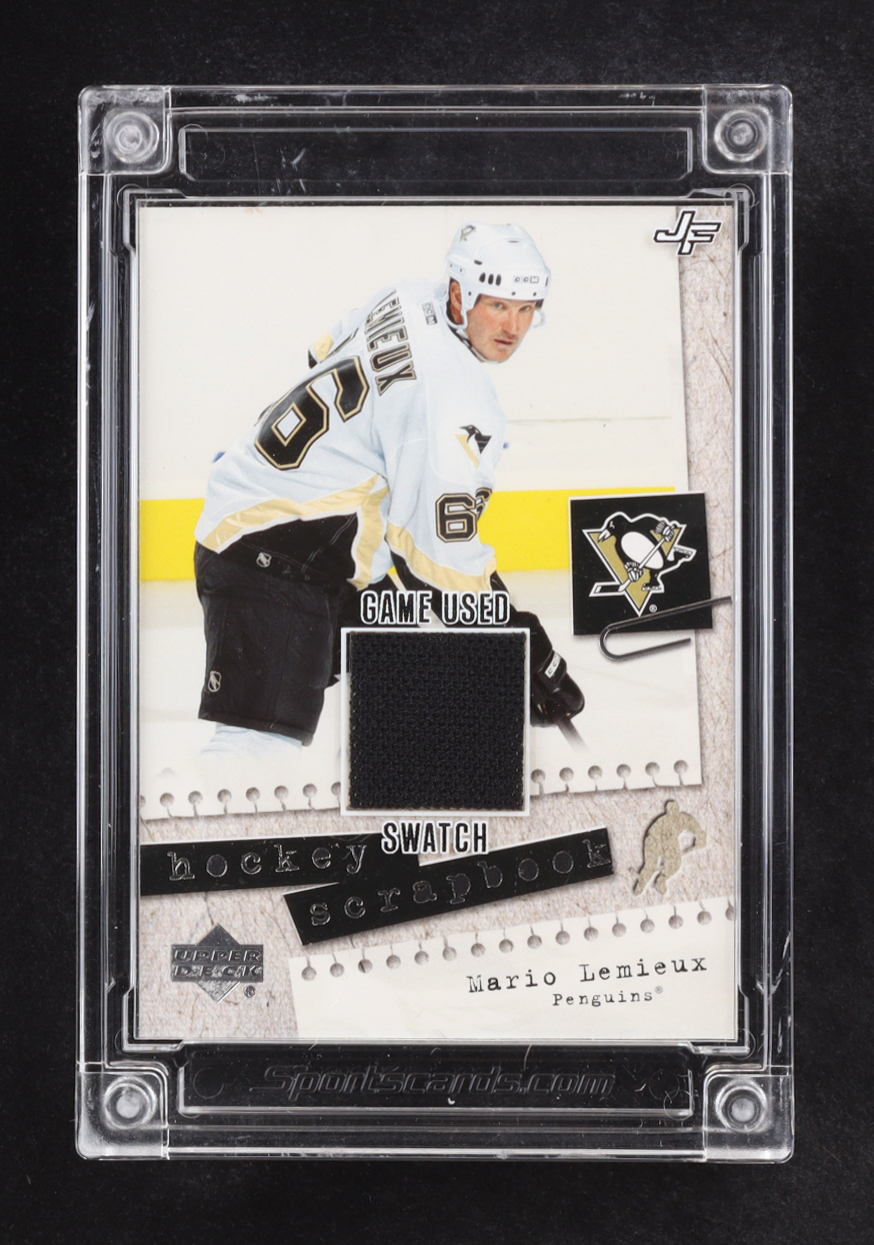 Mario Lemieux 2024 Jersey Fusion Hockey Scrapbook Game Used Swatch #ML93 at PristineAuction.com Mario Lemieux 2024 Jersey Fusion Hockey Scrapbook Game Used Swatch #ML93 at PristineAuction.com