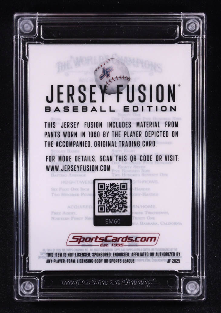 Eddie Mathews 2025 Sportscards.com Jersey Fusion Game-Used Swatch #EM60 #37/50 at PristineAuction.com Eddie Mathews 2025 Sportscards.com Jersey Fusion Game-Used Swatch #EM60 #37/50 at PristineAuction.com