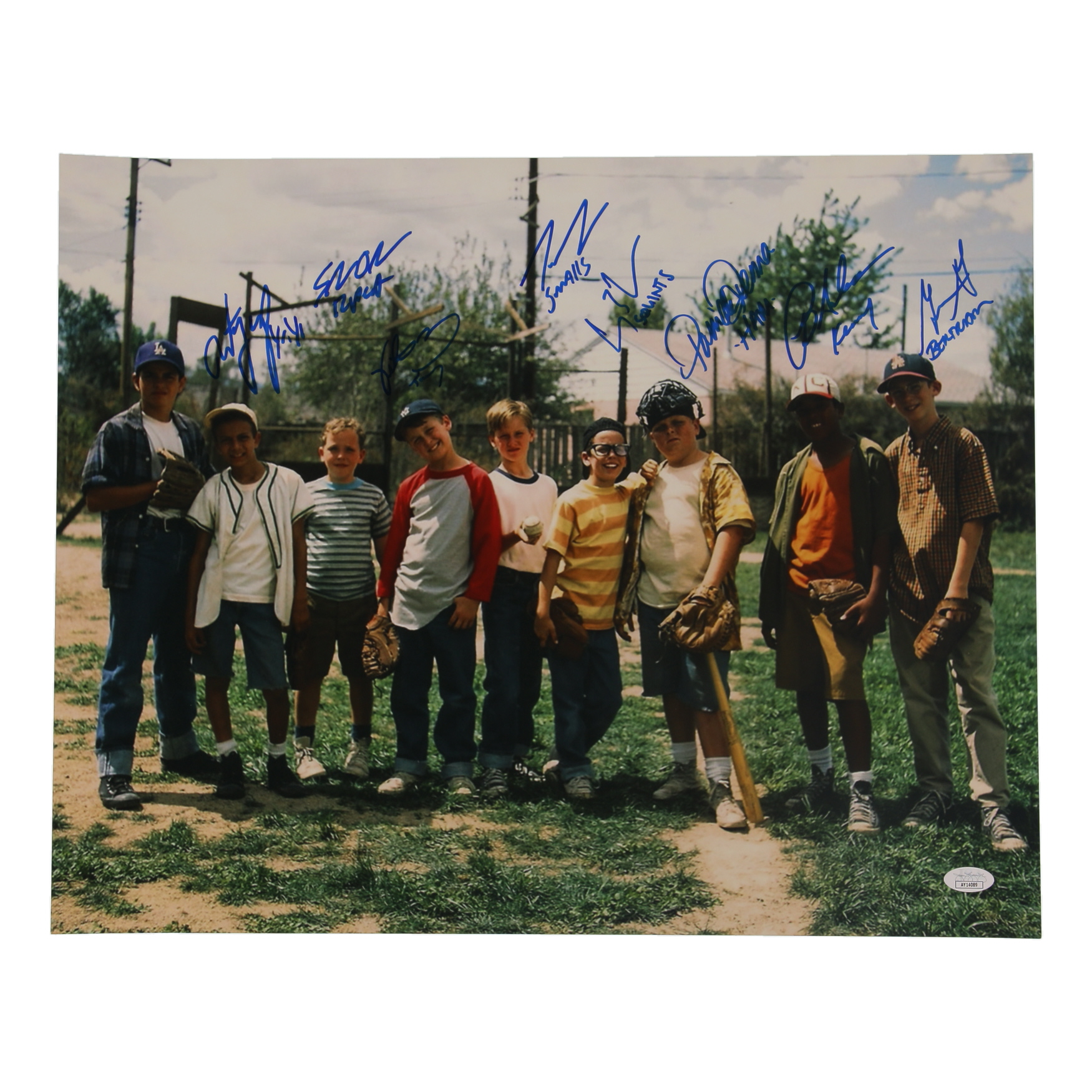"The Sandlot" 16x20 Photo Cast-Signed by (8) with Patrick Renna, Grant Gelt, Chauncy Leopardi (JSA) at PristineAuction.com "The Sandlot" 16x20 Photo Cast-Signed by (8) with Patrick Renna, Grant Gelt, Chauncy Leopardi (JSA) at PristineAuction.com