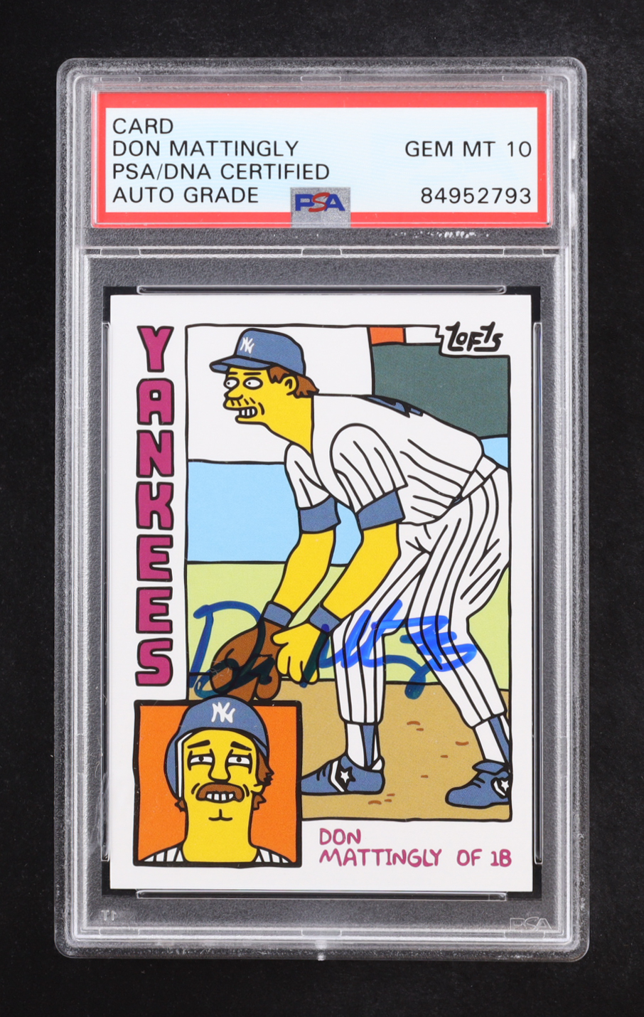 Don Mattingly Signed "The Simpsons" Custom Trading Card (PSA | Auto Grade PSA 10) at PristineAuction.com Don Mattingly Signed "The Simpsons" Custom Trading Card (PSA | Auto Grade PSA 10) at PristineAuction.com