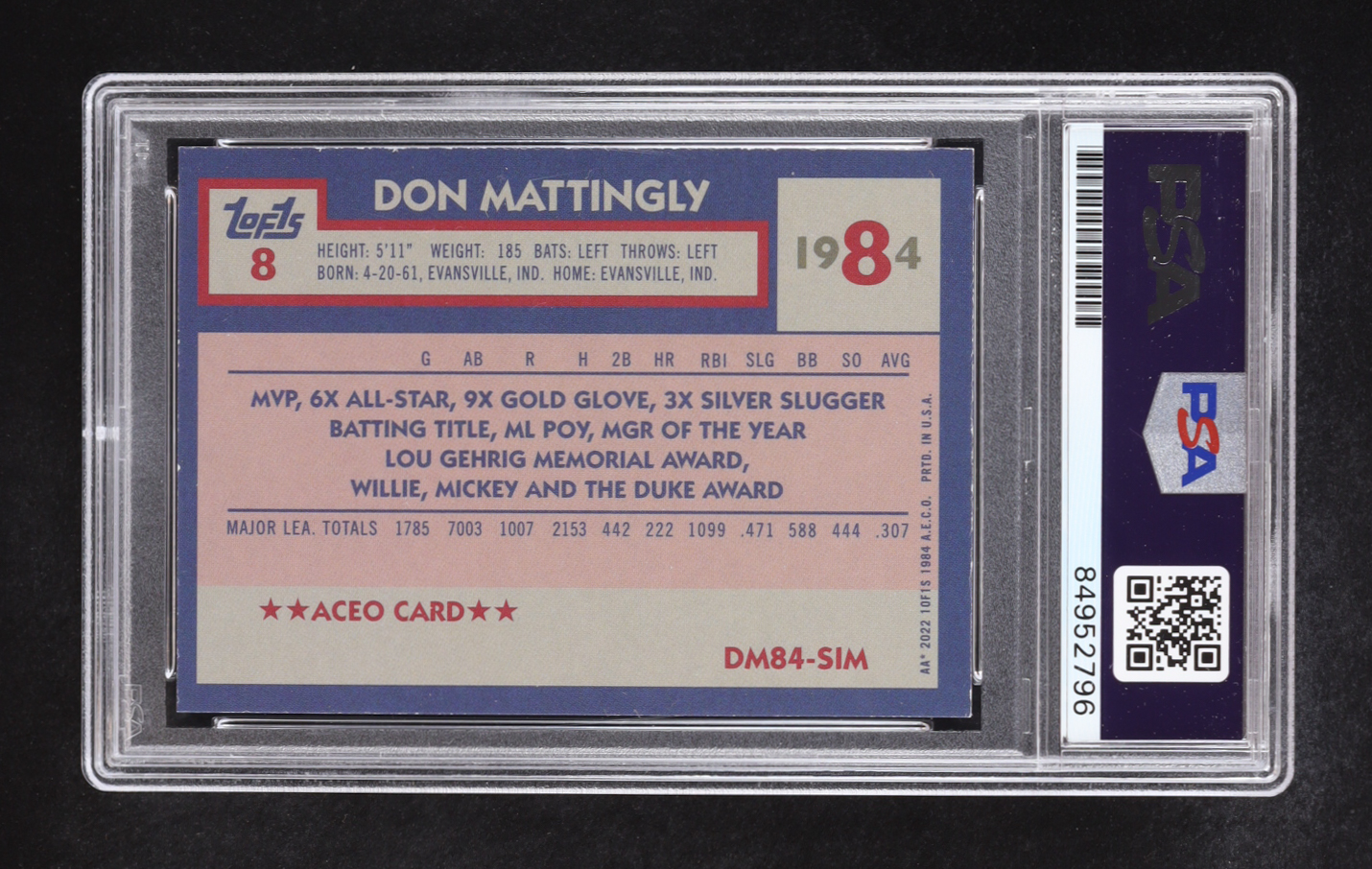 Don Mattingly Signed "The Simpsons" Custom Trading Card (PSA | Auto Grade PSA 10) at PristineAuction.com Don Mattingly Signed "The Simpsons" Custom Trading Card (PSA | Auto Grade PSA 10) at PristineAuction.com