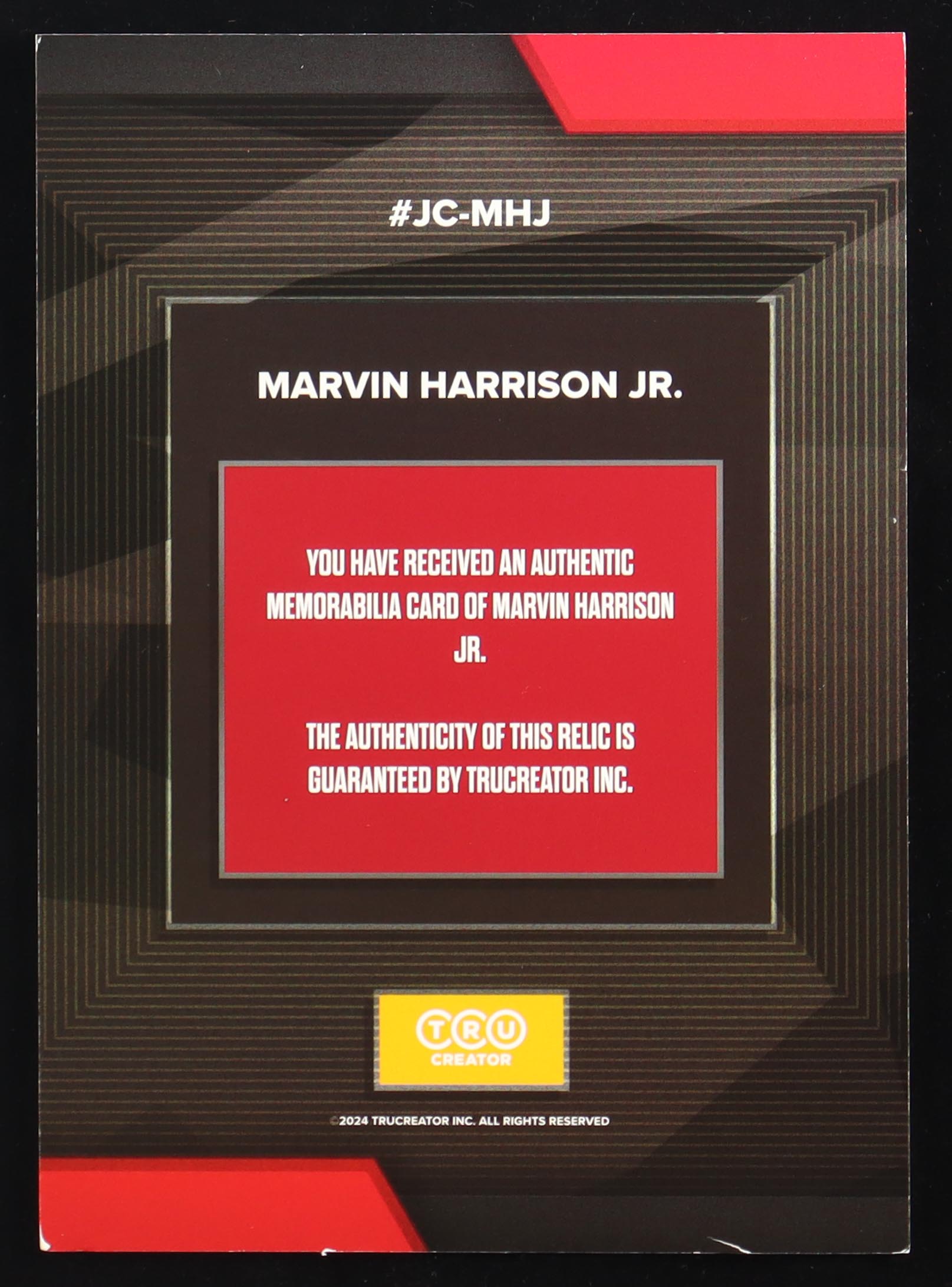 Marvin Harrison Jr. 2024 TruCreator Jumbo Cracked Ice #12 #JCMHJ RC at PristineAuction.com Marvin Harrison Jr. 2024 TruCreator Jumbo Cracked Ice #12 #JCMHJ RC at PristineAuction.com