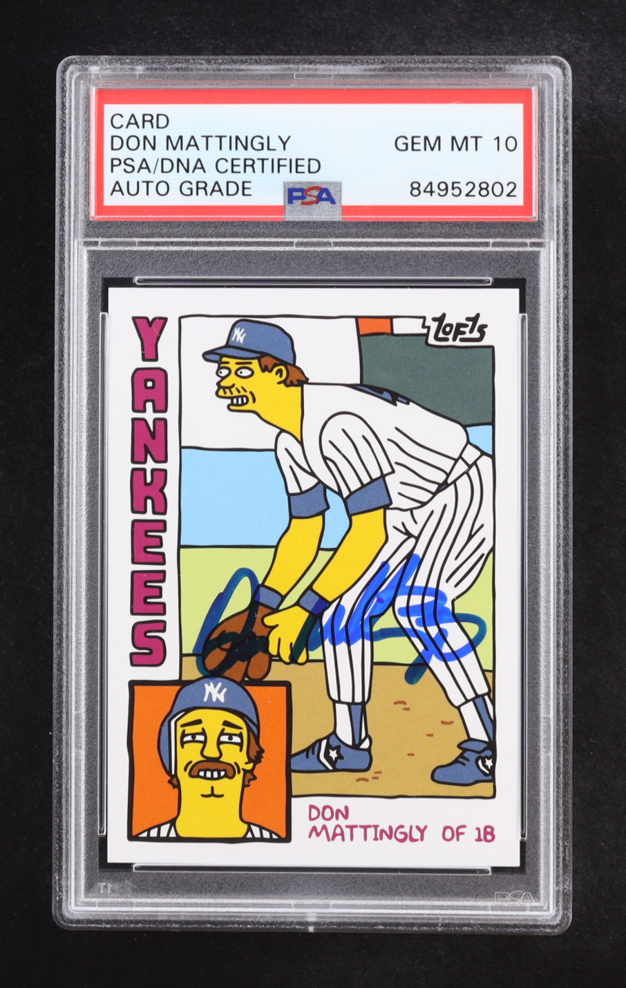 Don Mattingly Signed "The Simpsons" Custom Trading Card (PSA | Auto Grade PSA 10) at PristineAuction.com Don Mattingly Signed "The Simpsons" Custom Trading Card (PSA | Auto Grade PSA 10) at PristineAuction.com