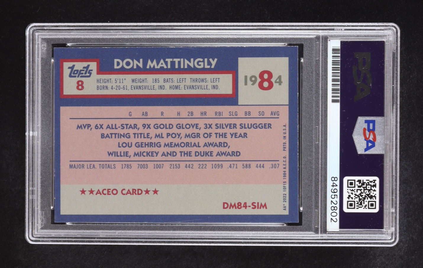 Don Mattingly Signed "The Simpsons" Custom Trading Card (PSA | Auto Grade PSA 10) at PristineAuction.com Don Mattingly Signed "The Simpsons" Custom Trading Card (PSA | Auto Grade PSA 10) at PristineAuction.com