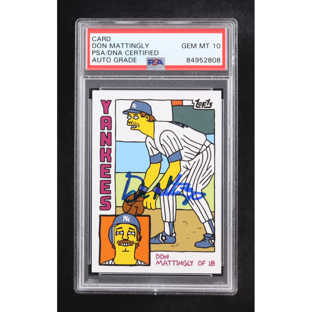 Don Mattingly Signed "The Simpsons" Custom Trading Card (PSA | Auto Grade PSA 10) at PristineAuction.com