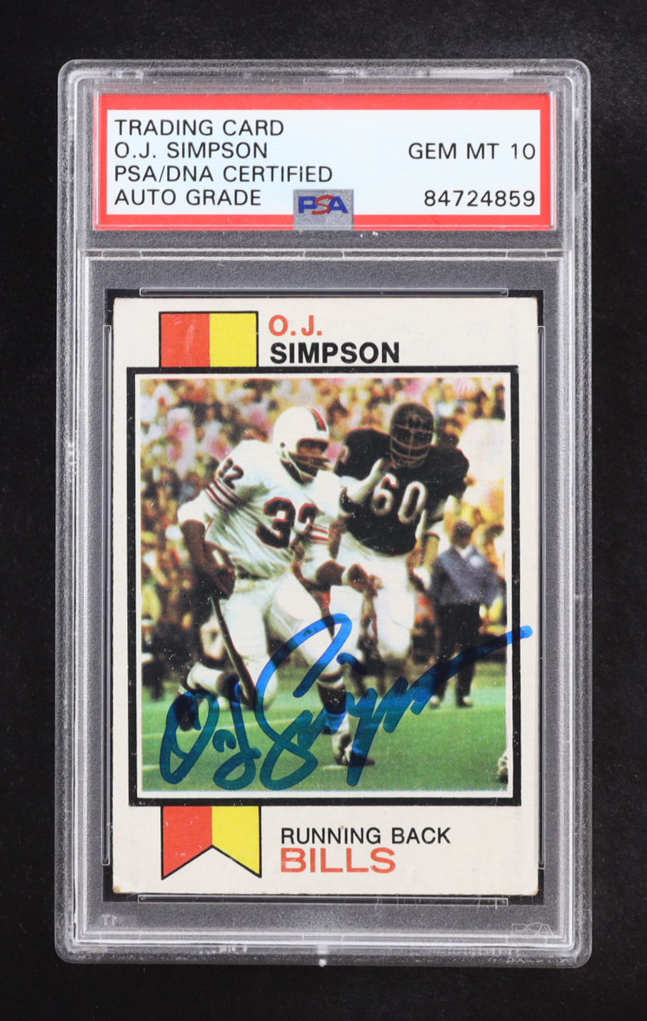 O.J. Simpson Signed 1973 Topps #500 (PSA | Auto Grade PSA 10) at PristineAuction.com O.J. Simpson Signed 1973 Topps #500 (PSA | Auto Grade PSA 10) at PristineAuction.com