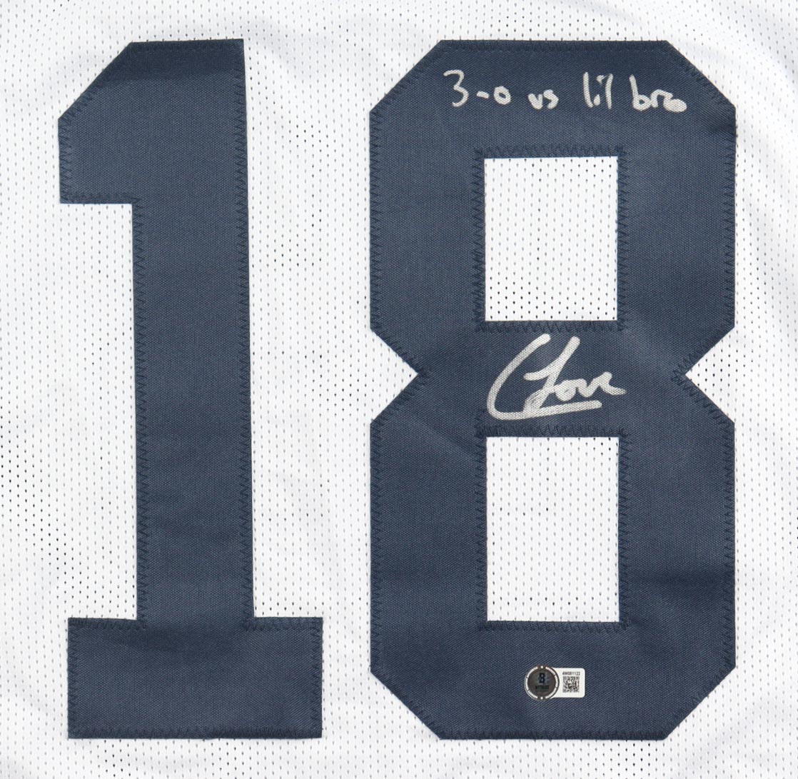 Colston Loveland Signed Jersey Inscribed "3-0 Vs Lil Bro" (Beckett) at PristineAuction.com Colston Loveland Signed Jersey Inscribed "3-0 Vs Lil Bro" (Beckett) at PristineAuction.com