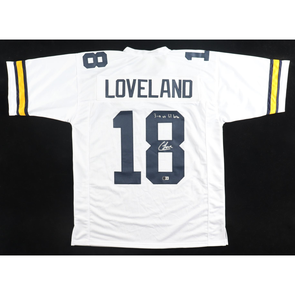 Colston Loveland Signed Jersey Inscribed "3-0 Vs Lil Bro" (Beckett) at PristineAuction.com
