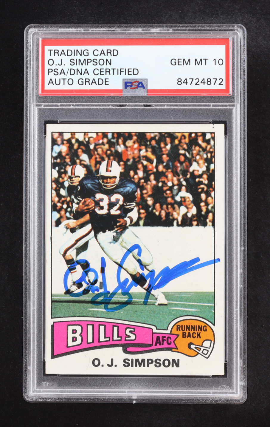 O.J. Simpson Signed 1975 Topps #500 (PSA | Auto Grade PSA 10) at PristineAuction.com O.J. Simpson Signed 1975 Topps #500 (PSA | Auto Grade PSA 10) at PristineAuction.com