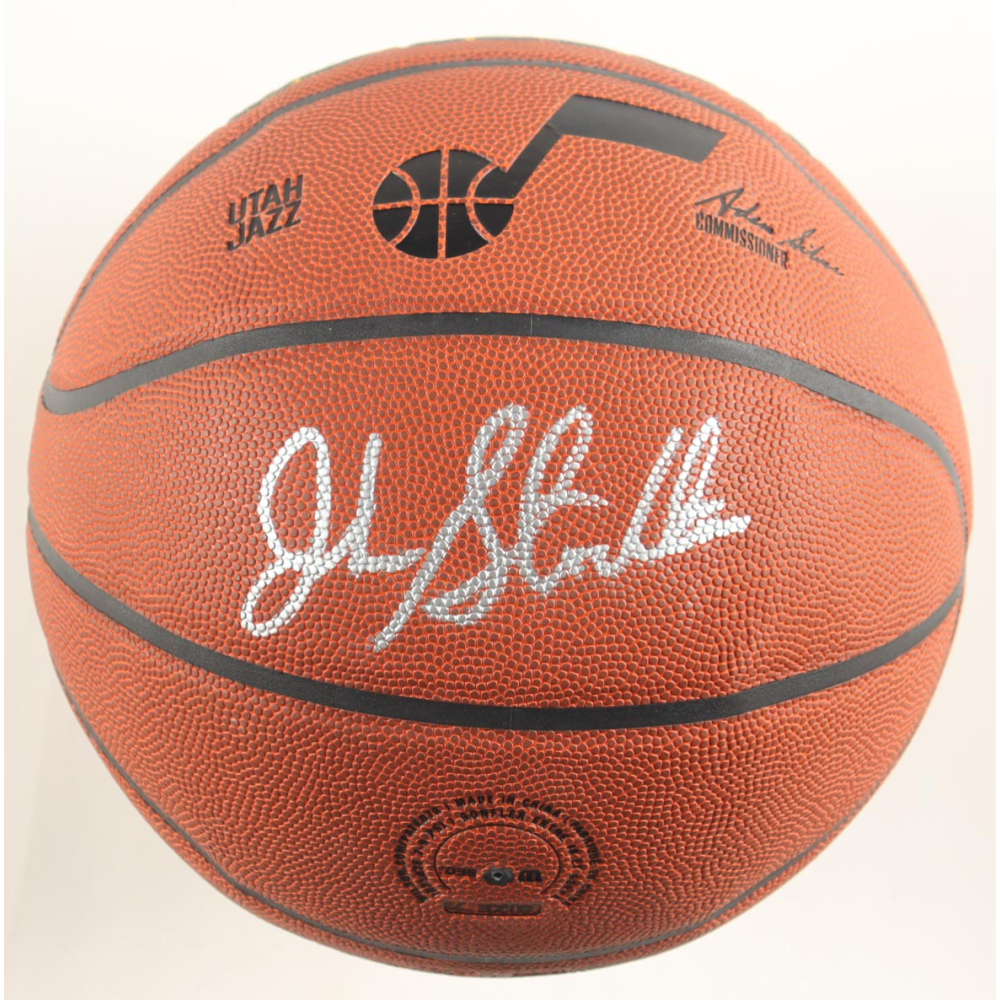 John Stockton Signed NBA Jazz Logo Basketball (Beckett) at PristineAuction.com