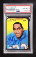 O.J. Simpson Signed 1970 Topps Glossy Inserts #22 (PSA | Auto Grade PSA 10) at PristineAuction.com