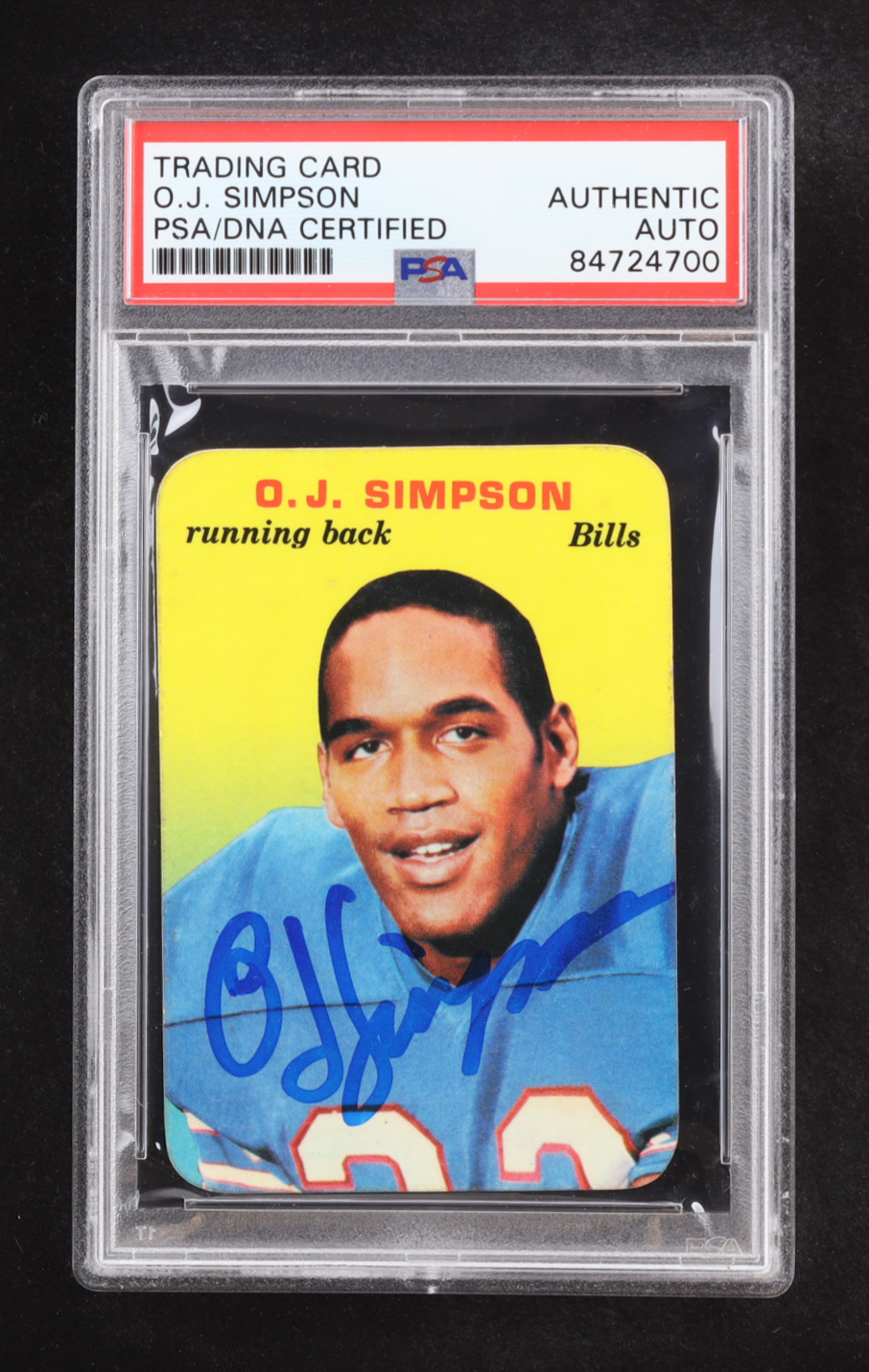 O.J. Simpson Signed 1970 Topps Glossy Inserts #22 (PSA | Auto Grade PSA Authentic) at PristineAuction.com O.J. Simpson Signed 1970 Topps Glossy Inserts #22 (PSA | Auto Grade PSA Authentic) at PristineAuction.com