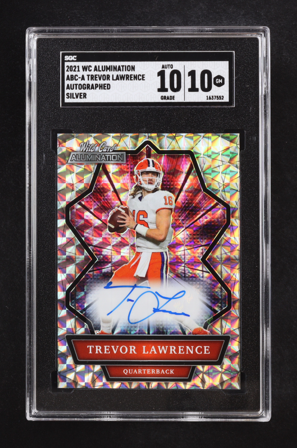 Trevor Lawrence 2021 Wild Card Alumination Autographed Silver #ABC-A RC (SGC 10 | Autograph Grade 10) at PristineAuction.com Trevor Lawrence 2021 Wild Card Alumination Autographed Silver #ABC-A RC (SGC 10 | Autograph Grade 10) at PristineAuction.com